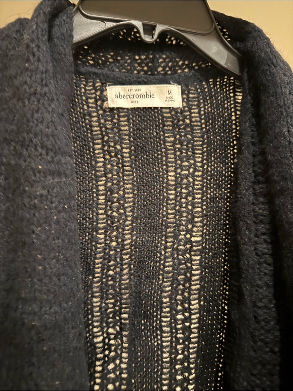 Abercrombie & Fitch girls Open Knit Navy Cardigan